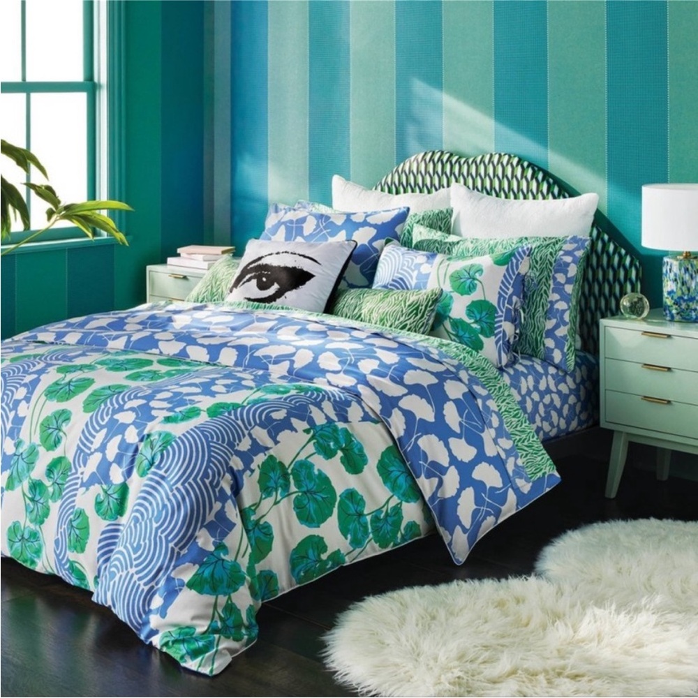 DVF for Target reversible duvet Blue and White and Green.   Sold out online!
